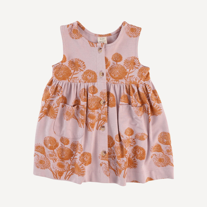 pinafore apron button pocket dress | caramel dahlia | bamboo