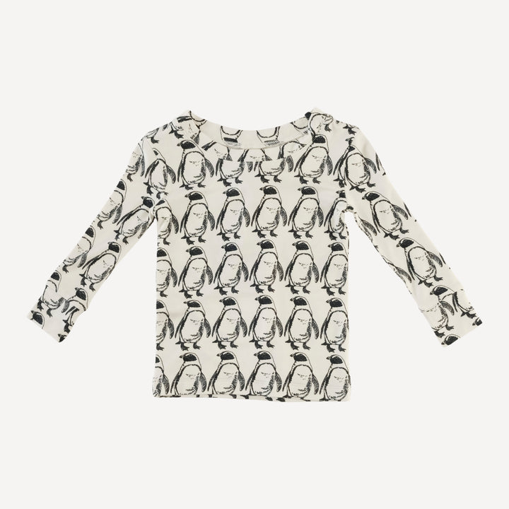 long sleeve crew neck pj set | penguin | bamboo