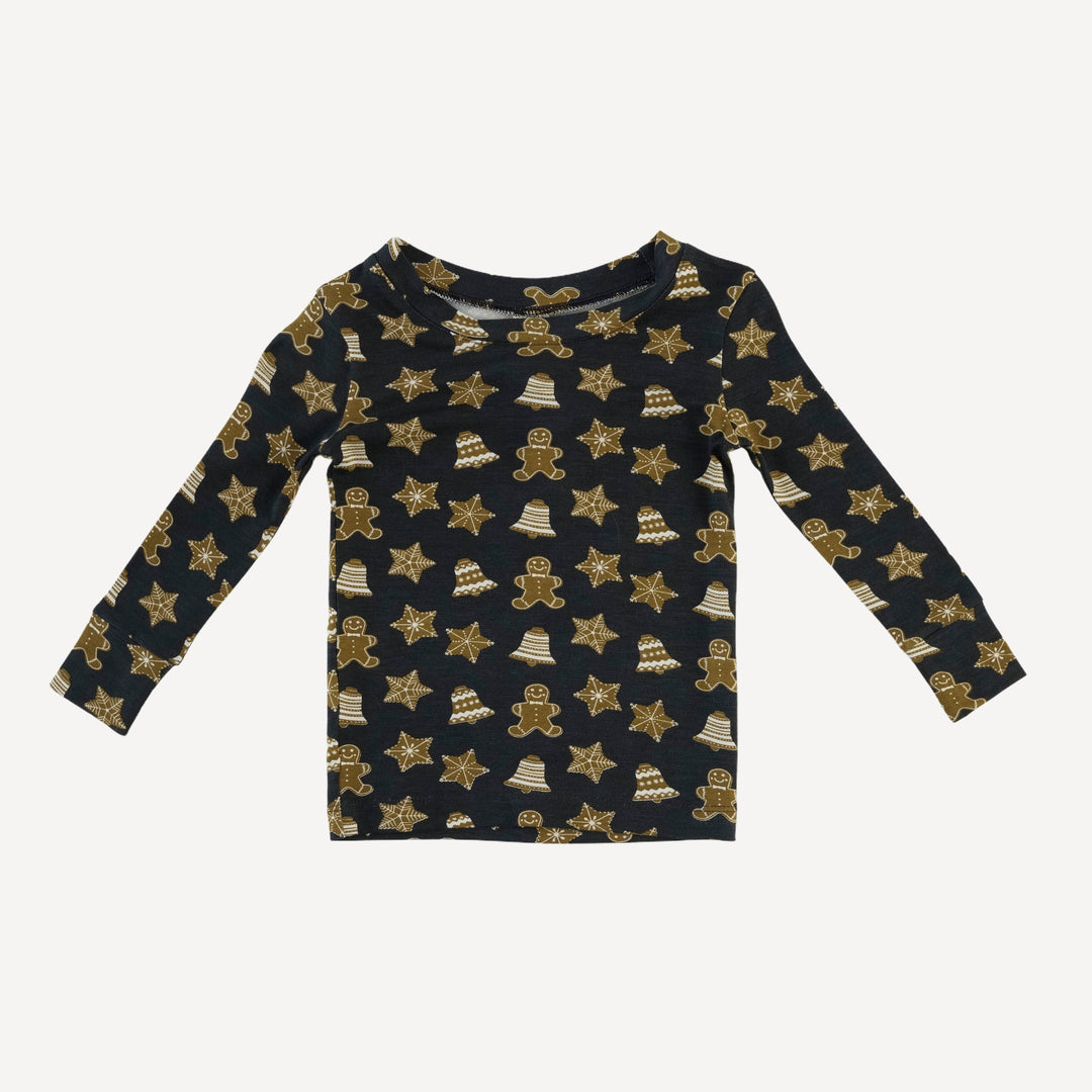 long sleeve crew neck pj set | gingerbread cookies | bamboo
