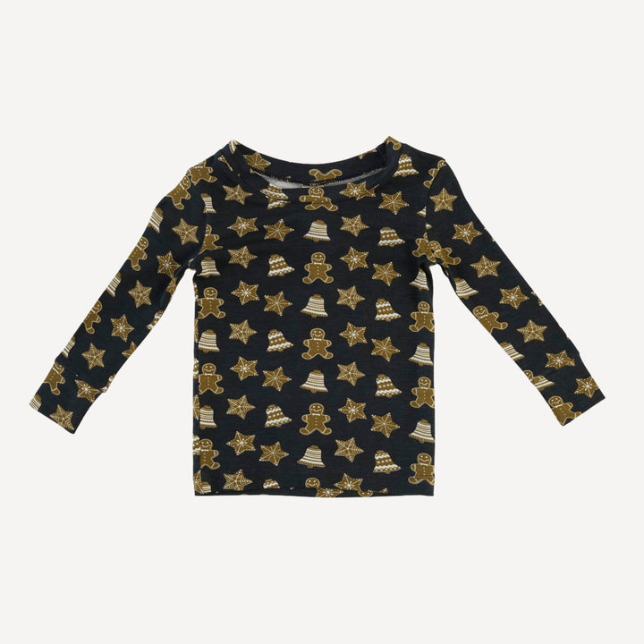 long sleeve crew neck pj set | gingerbread cookies | bamboo