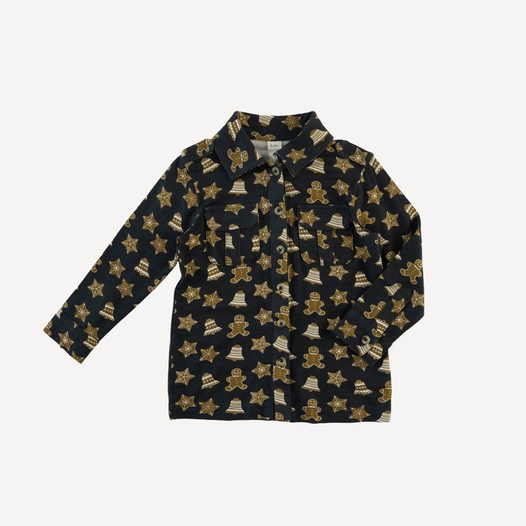 long sleeve military top | gingerbread cookies | bamboo