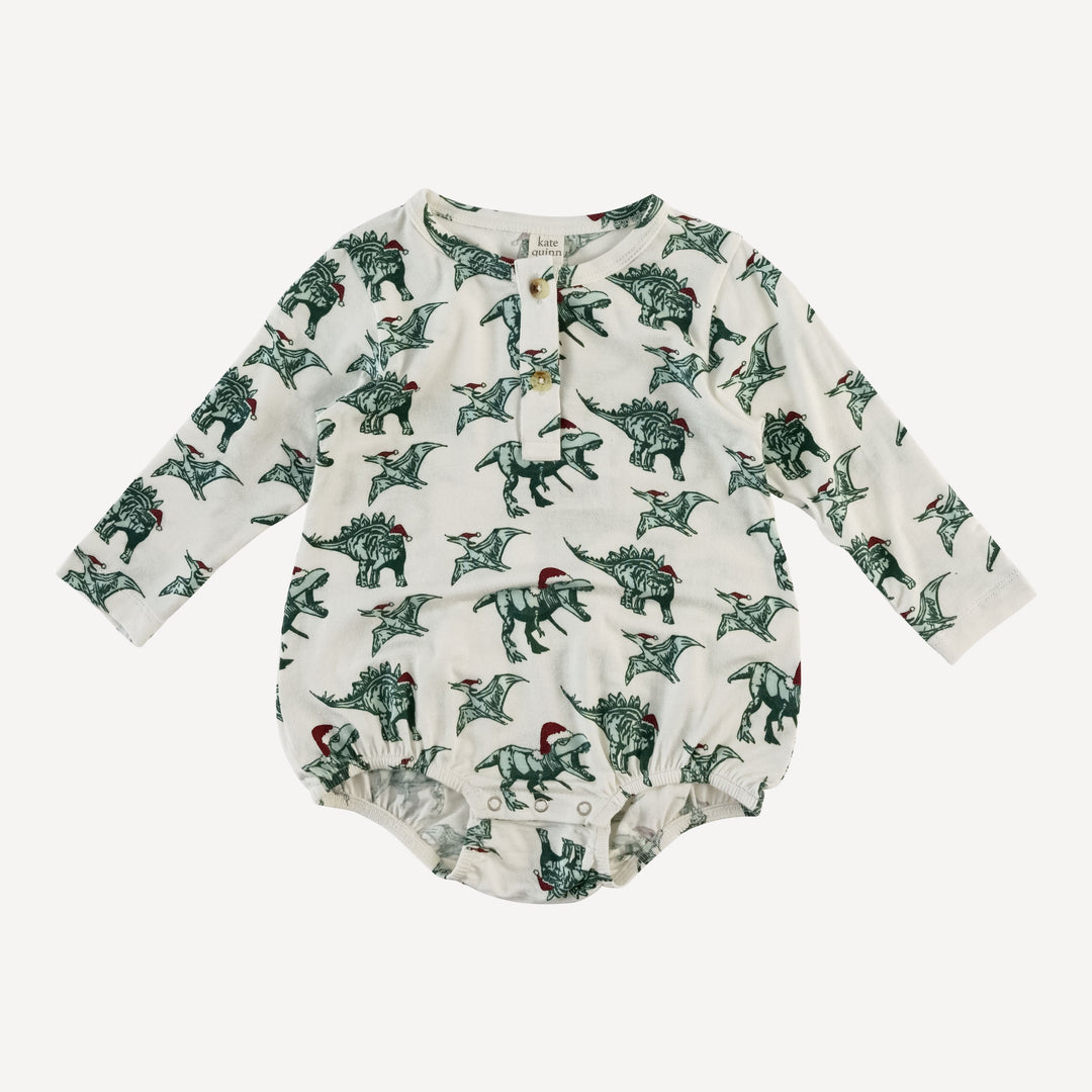 long sleeve henley bubble | santa dino | bamboo