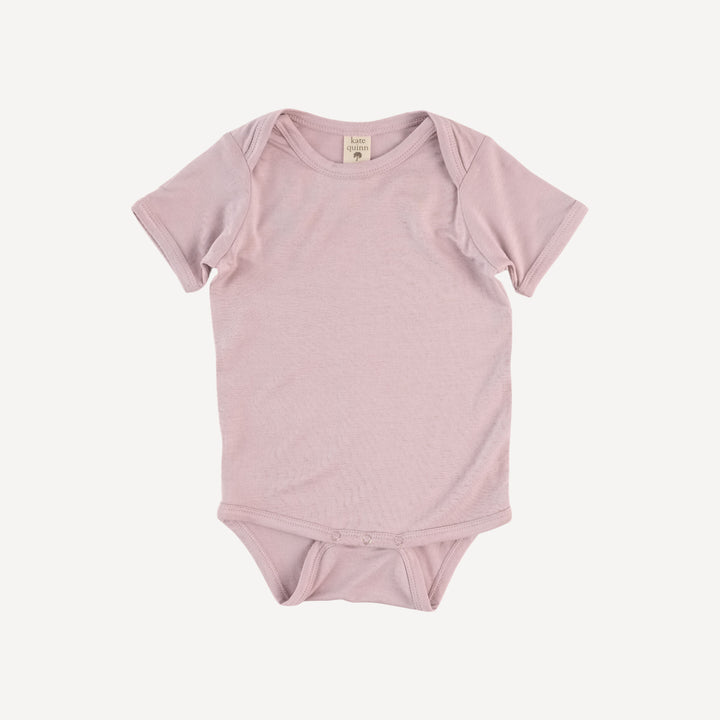 short sleeve lap neck bodysuit | burnished lilac | bamboo