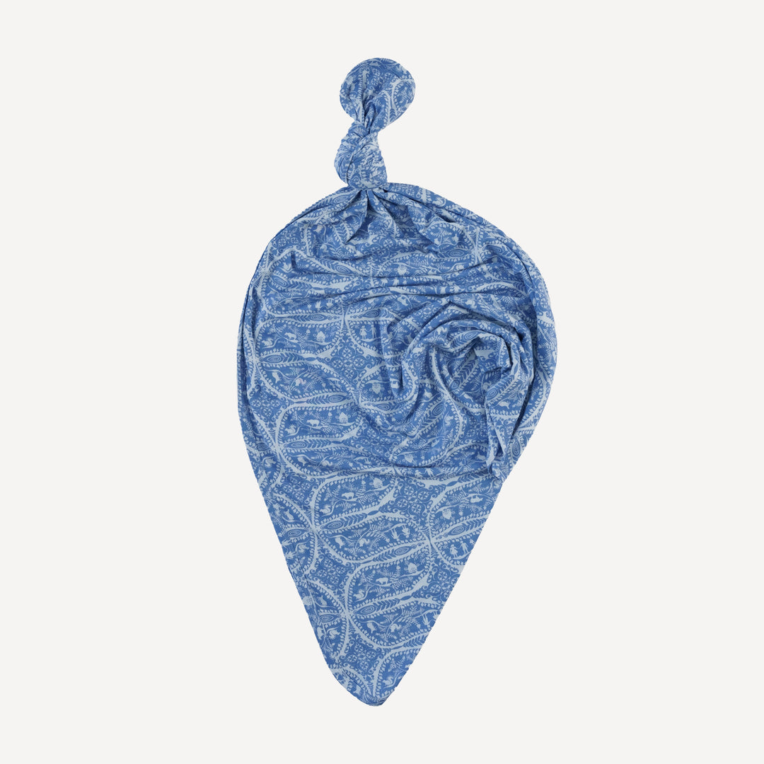 classic single layer blanket | blue fauna | bamboo
