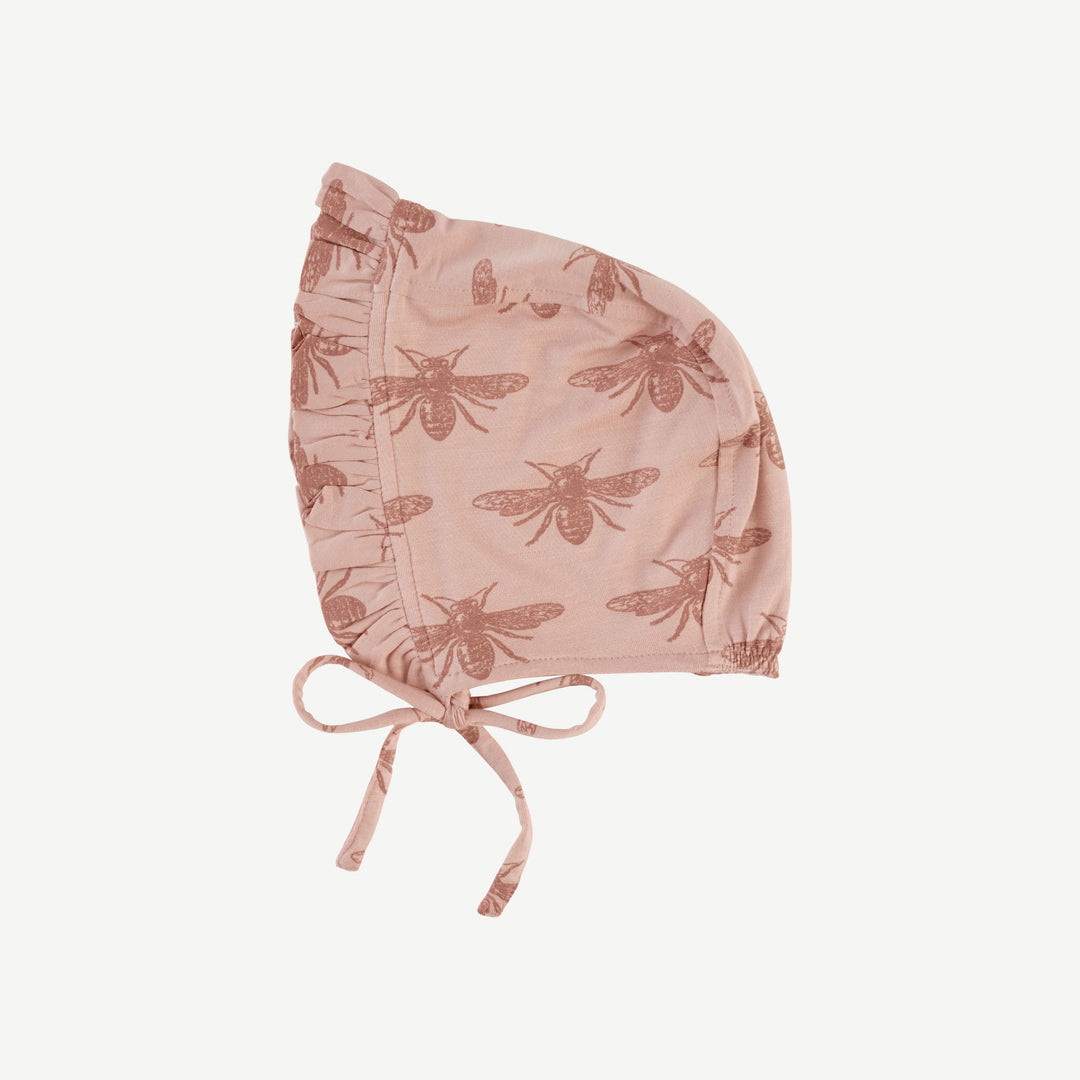 small ruffle bonnet | rose bee | bamboo
