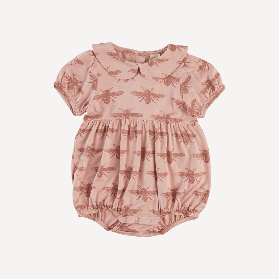 short puff sleeve peter pan bubble | rose bee | bamboo