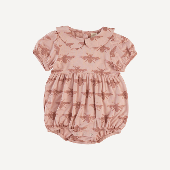 short puff sleeve peter pan bubble | rose bee | bamboo
