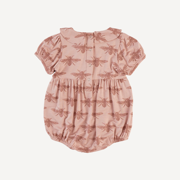 short puff sleeve peter pan bubble | rose bee | bamboo