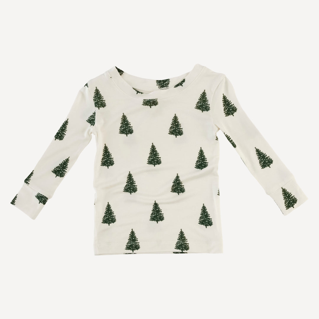 long sleeve crew neck pj set | mountain pine | bamboo