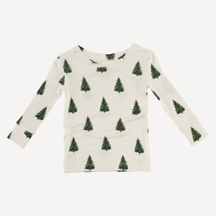 long sleeve crew neck pj set | mountain pine | bamboo