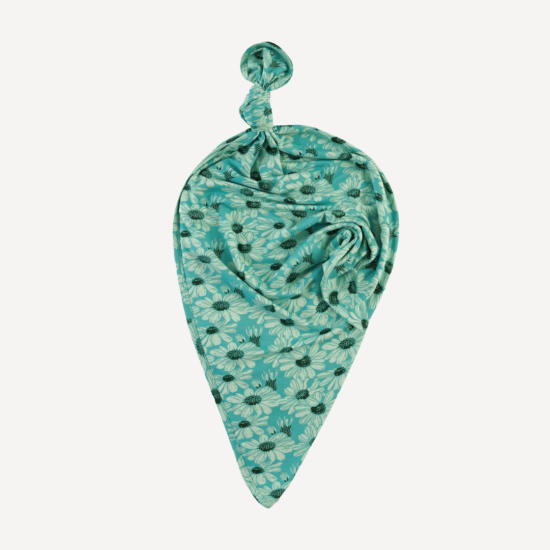 classic single layer blanket | green daisy | bamboo