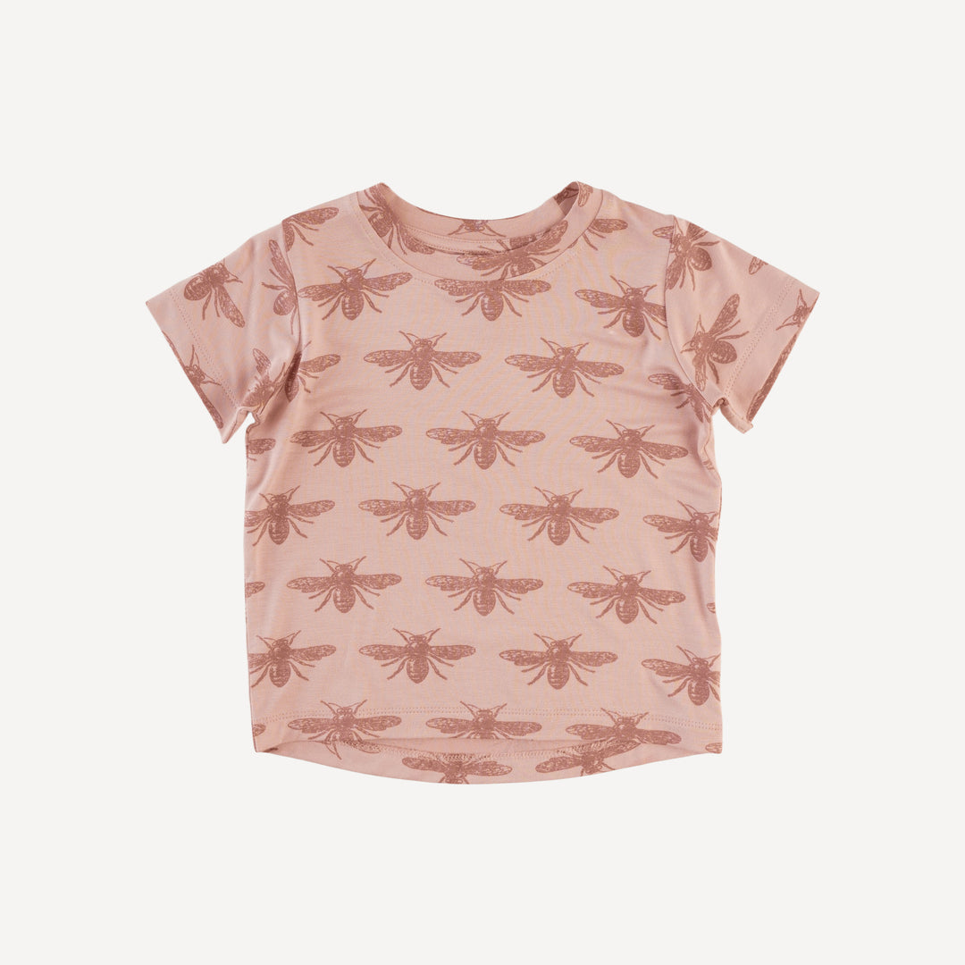 short sleeve essential boxy tee | rose bee | bamboo
