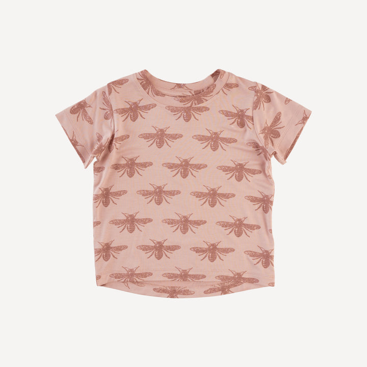 short sleeve essential boxy tee | rose bee | bamboo