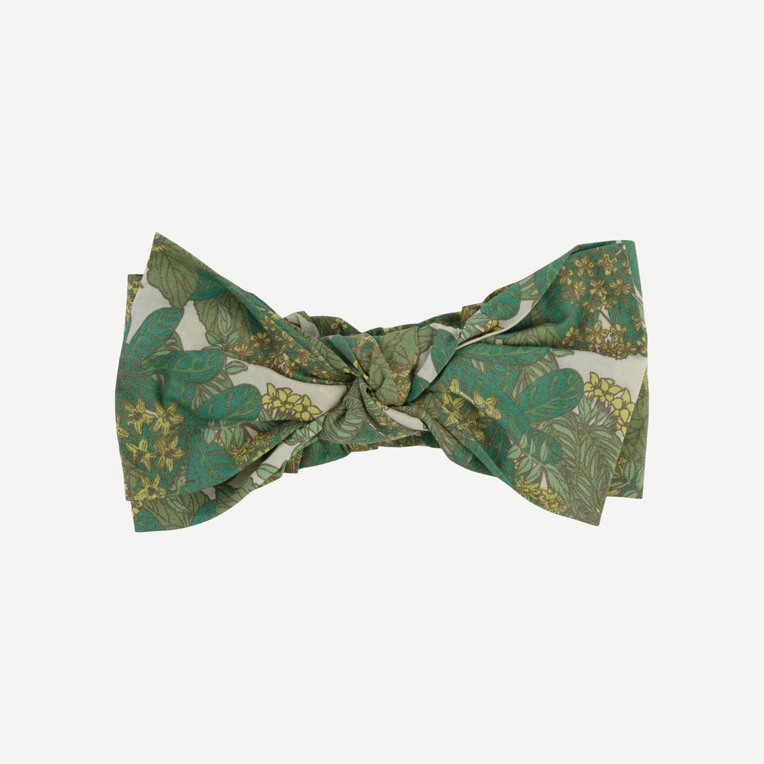 large bow elastic headband | endive goldilocks floral | organic cotton woven