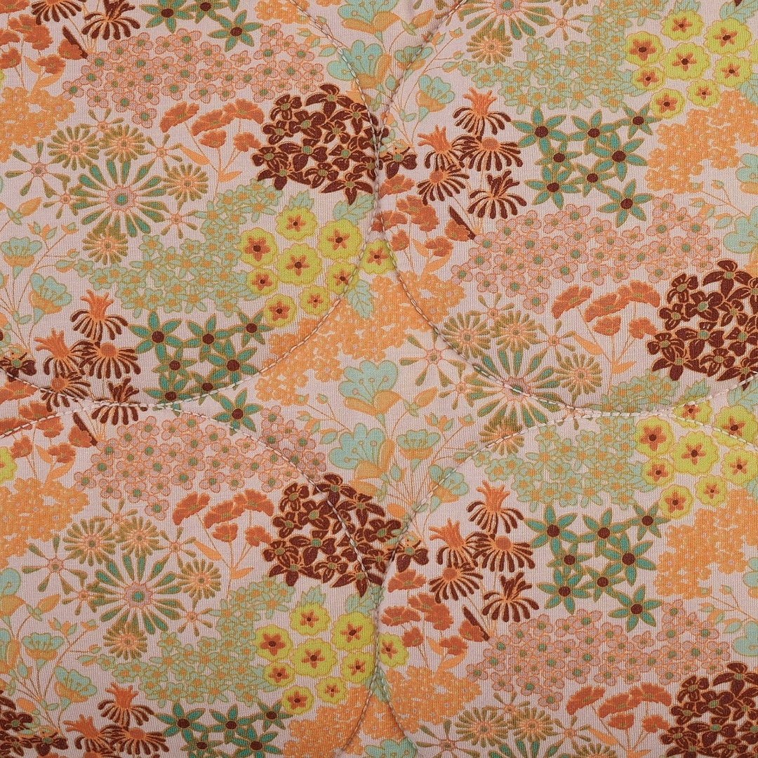 classic circle quilt | pink ditsy garden | bamboo