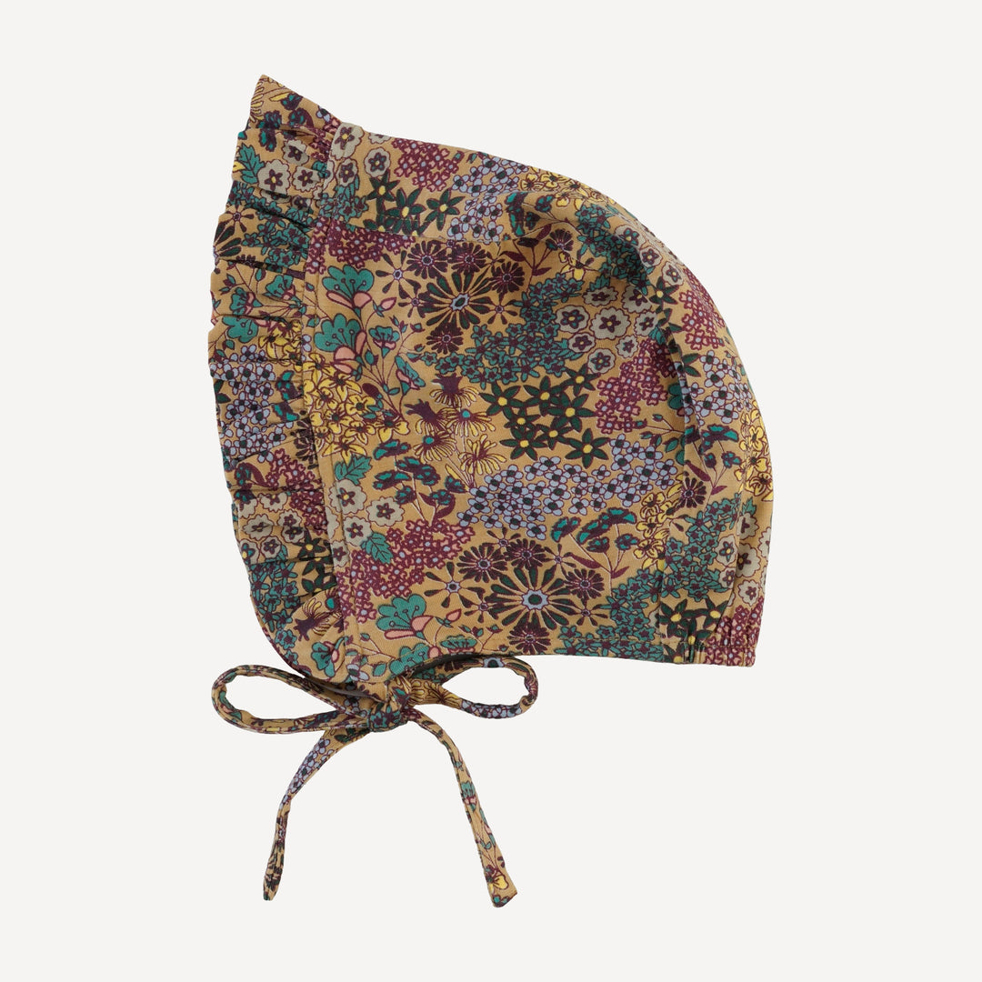 small ruffle bonnet | taffy ditsy | bamboo