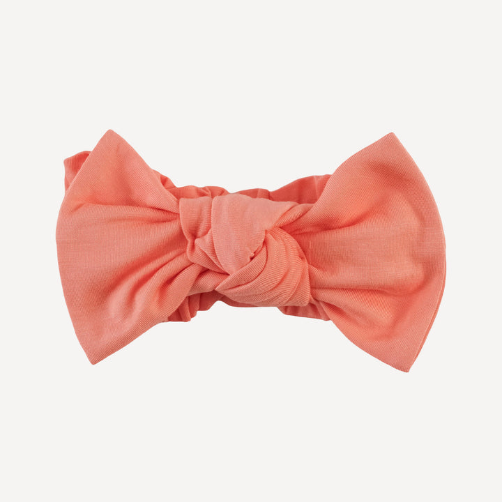 large bow elastic headband | peach sorbet | bamboo