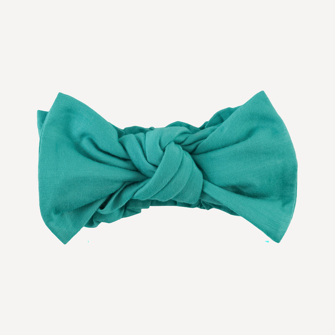 large bow elastic headband | lagoon | bamboo