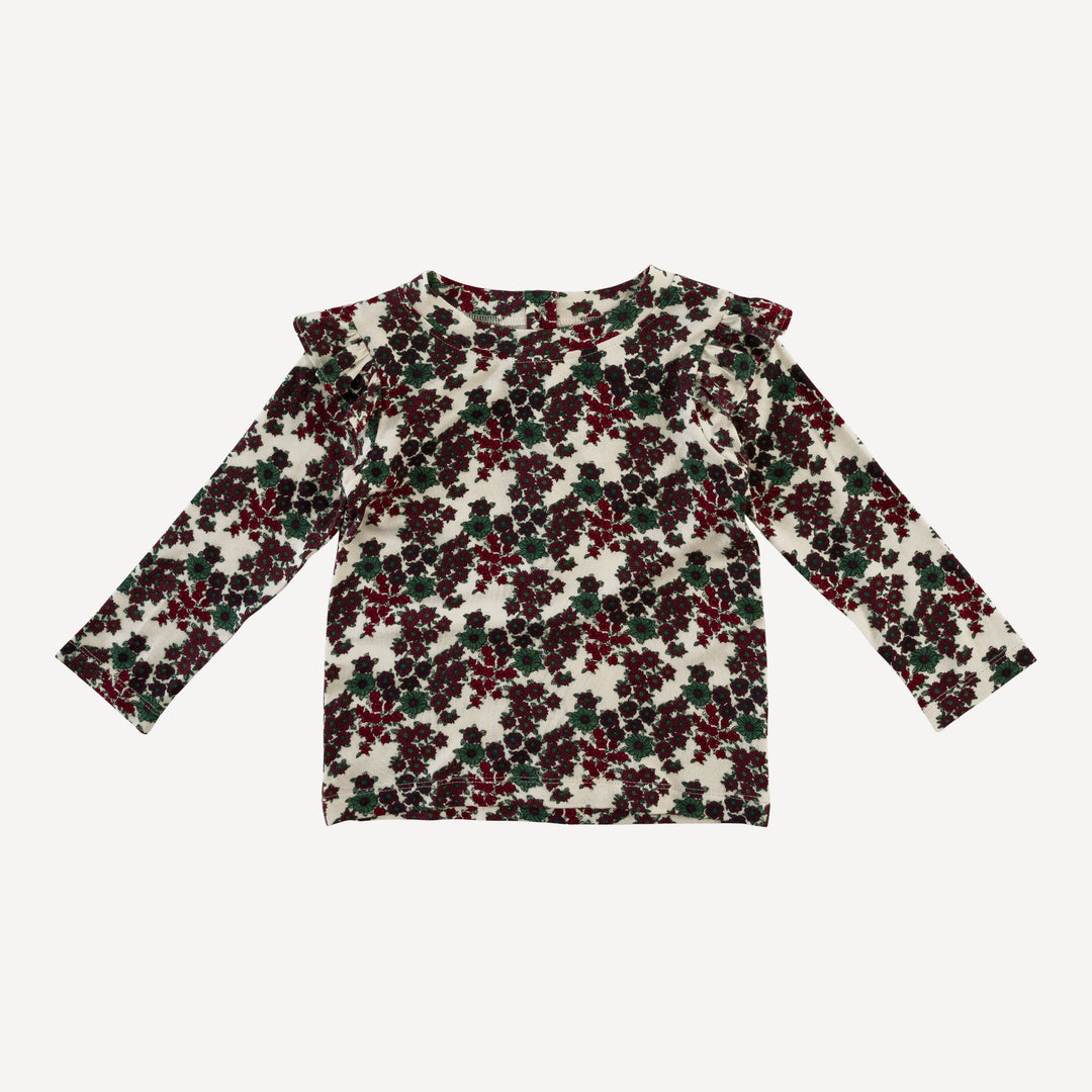 long sleeve shoulder ruffle top | wildflower | bamboo