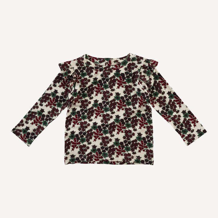 long sleeve shoulder ruffle top | wildflower | bamboo