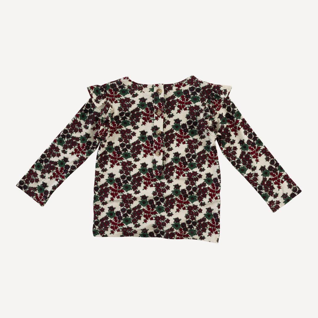 long sleeve shoulder ruffle top | wildflower | bamboo