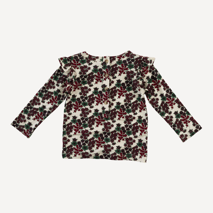 long sleeve shoulder ruffle top | wildflower | bamboo