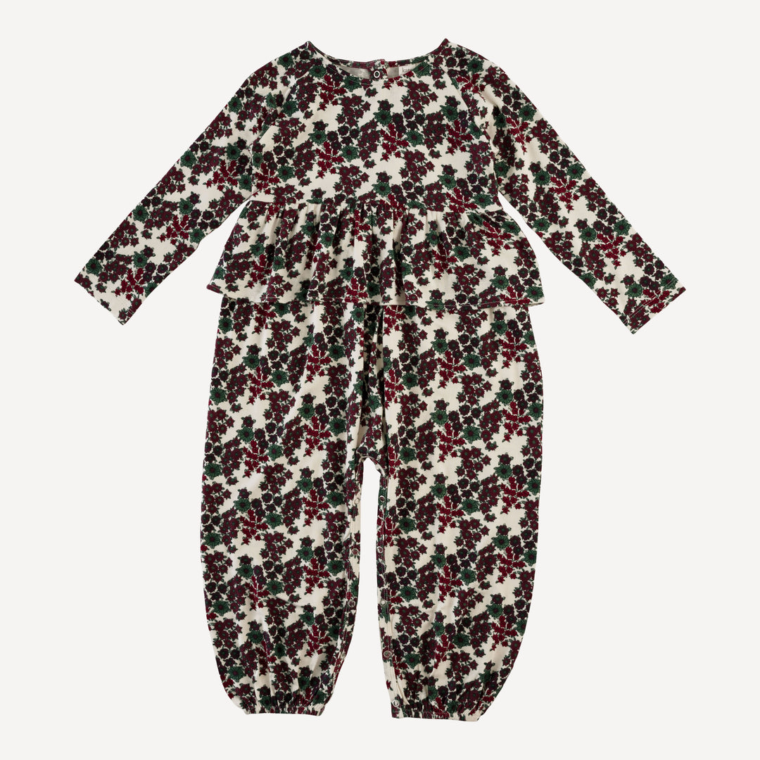 long sleeve ruffle romper | wildflower | bamboo