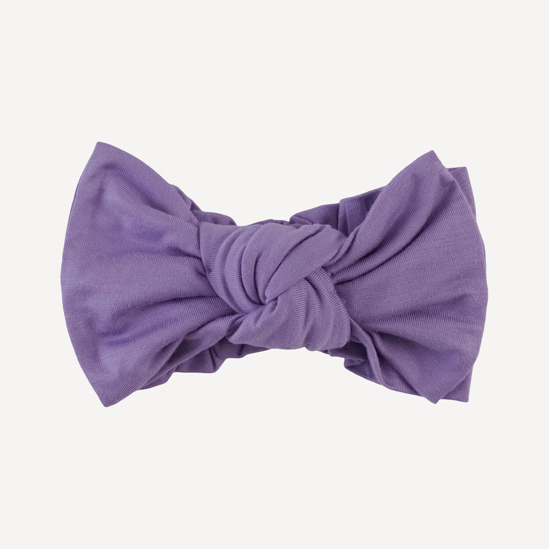 large bow elastic headband | purple bloom | bamboo