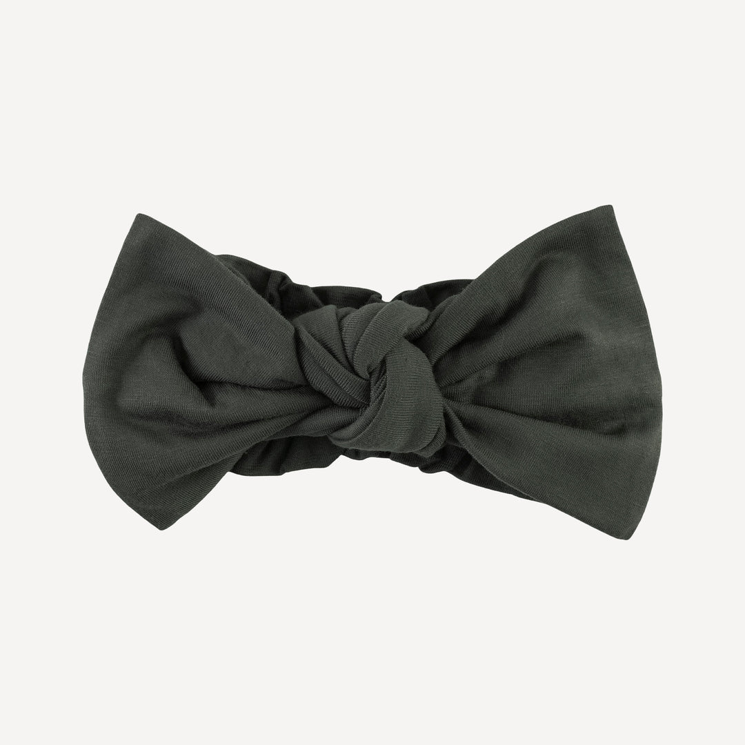 large bow elastic headband | beluga | bamboo