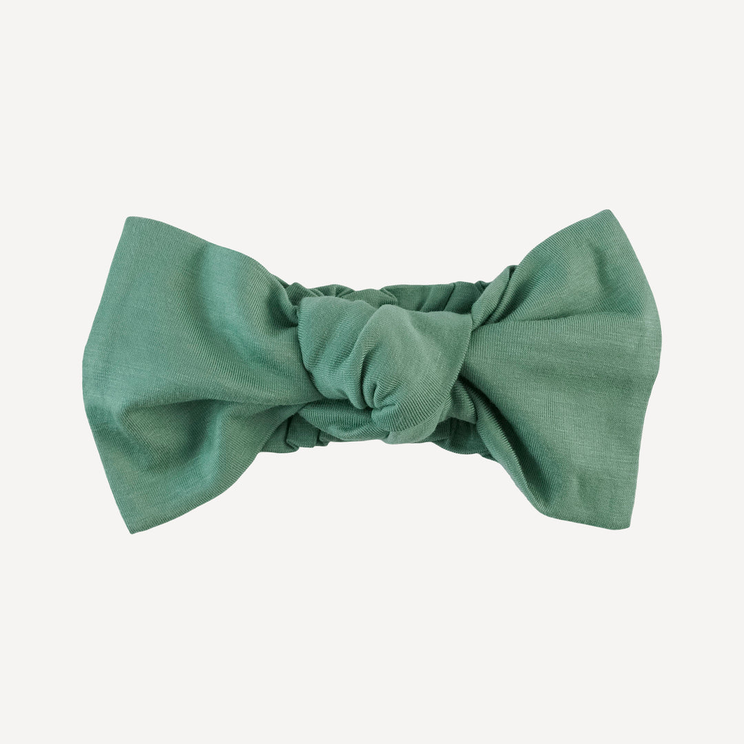 large bow elastic headband | malachite | bamboo