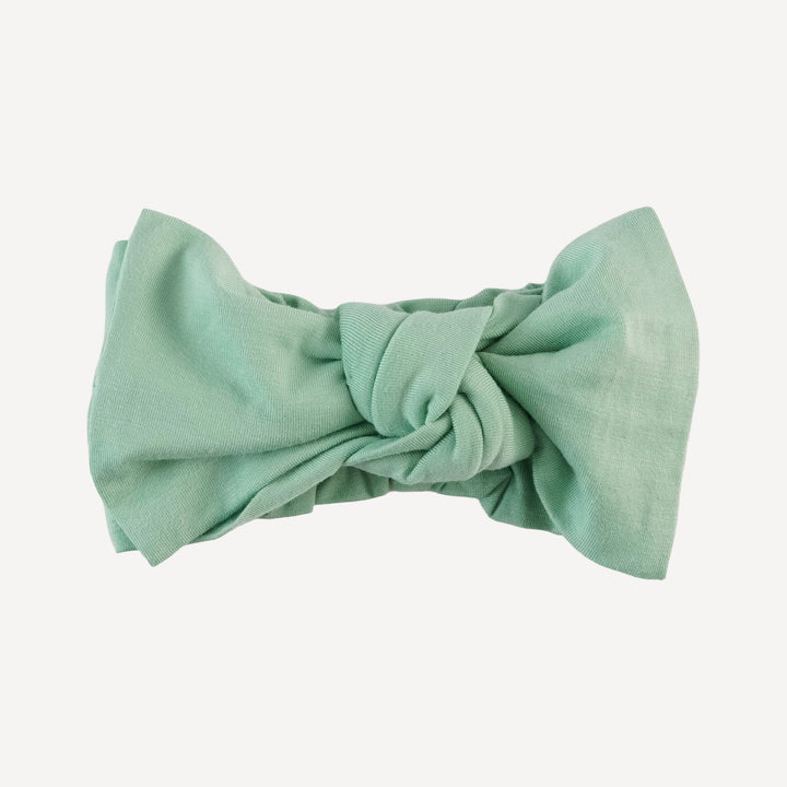 large bow elastic headband | green mist | bamboo