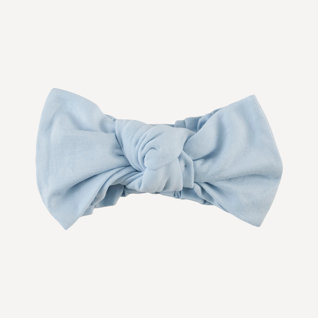 large bow elastic headband | finch blue | bamboo
