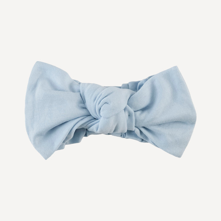 large bow elastic headband | finch blue | bamboo