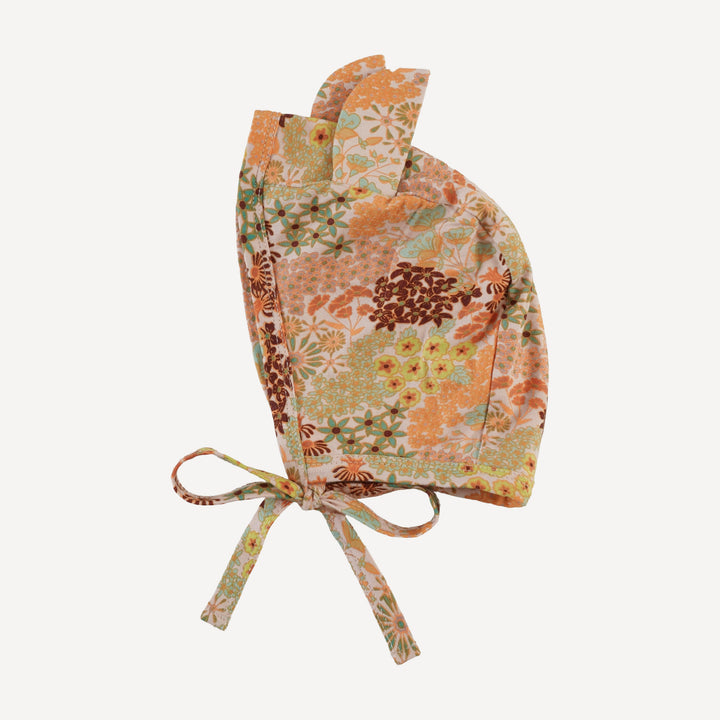 bear hat | pink ditsy garden | bamboo