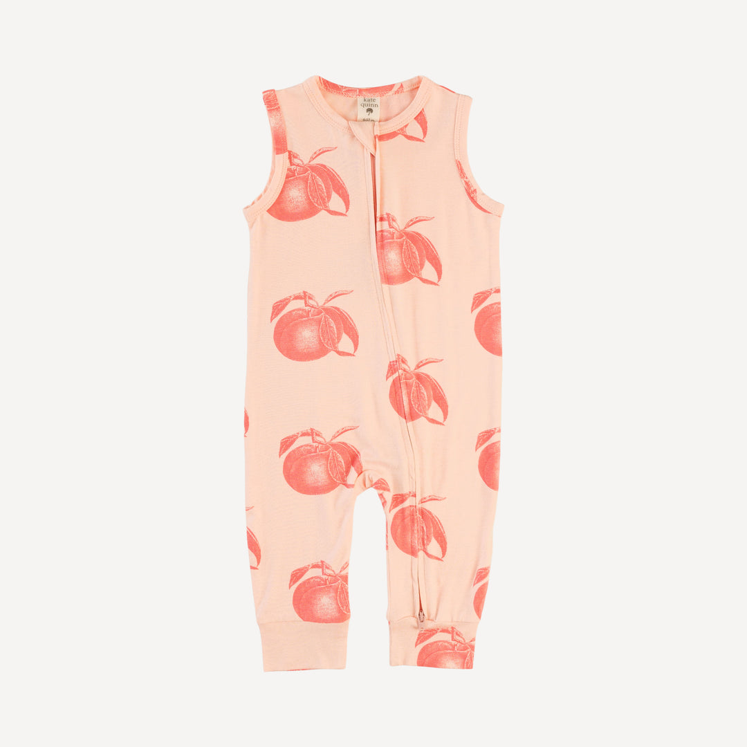 sleeveless zipper jumpsuit | vintage peaches | bamboo