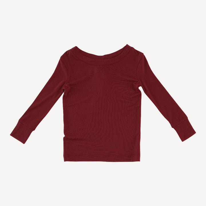 long sleeve crew neck pj set | hollyhock | bamboo