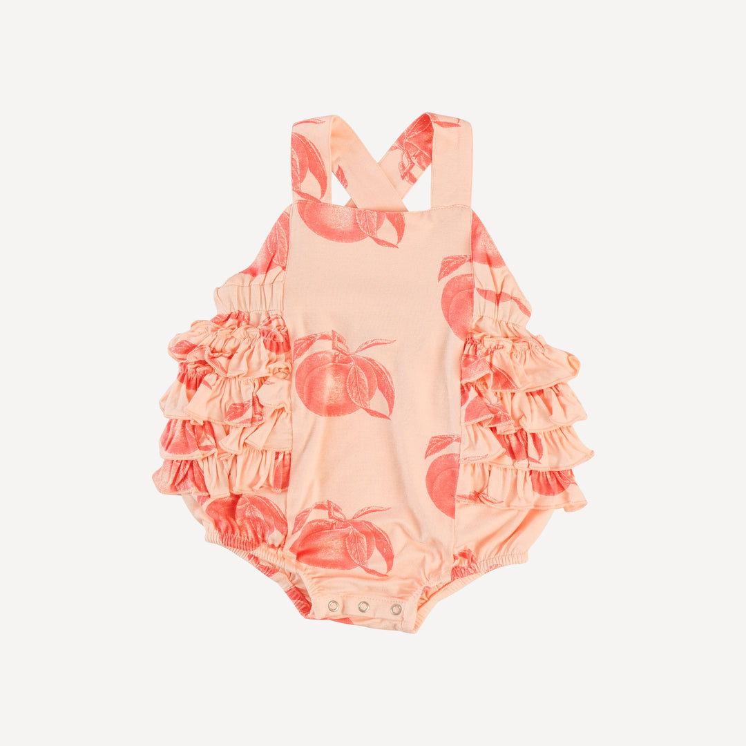 side ruffle bubble | vintage peaches | bamboo