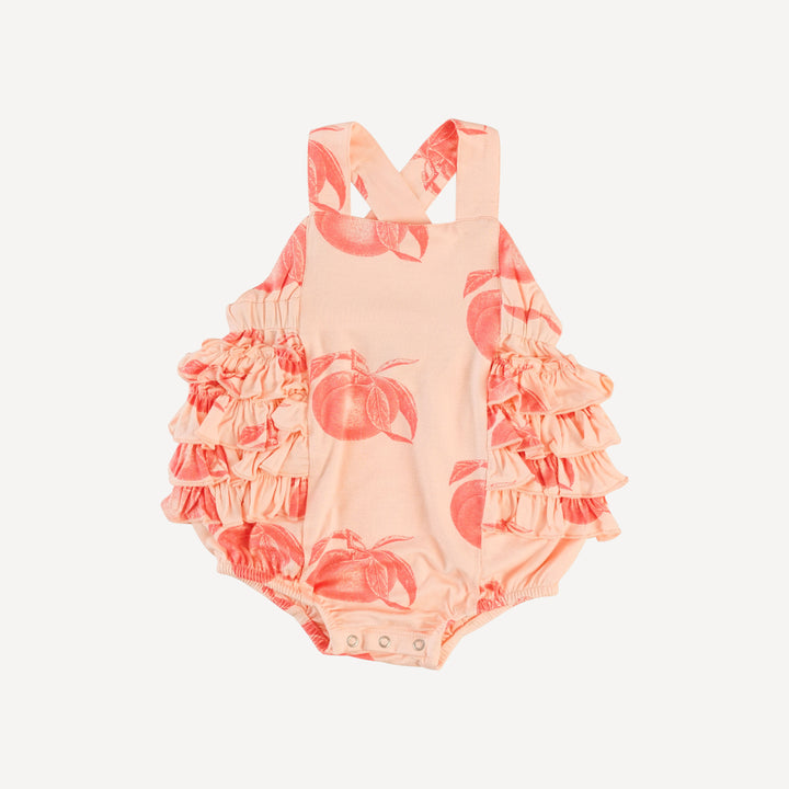 side ruffle bubble | vintage peaches | bamboo