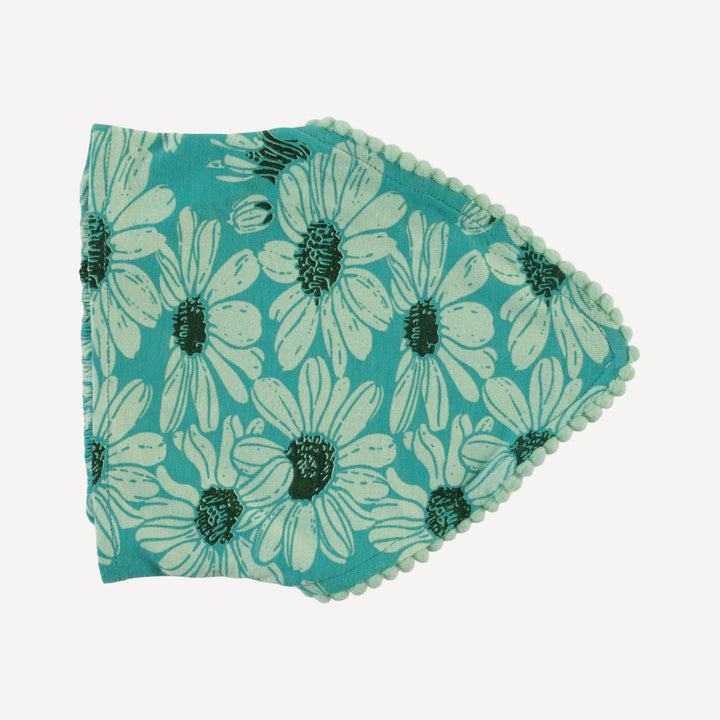 bandana pom pom headband | green daisy | bamboo