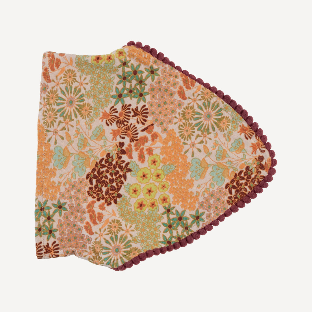bandana pom pom headband | pink ditsy garden | bamboo