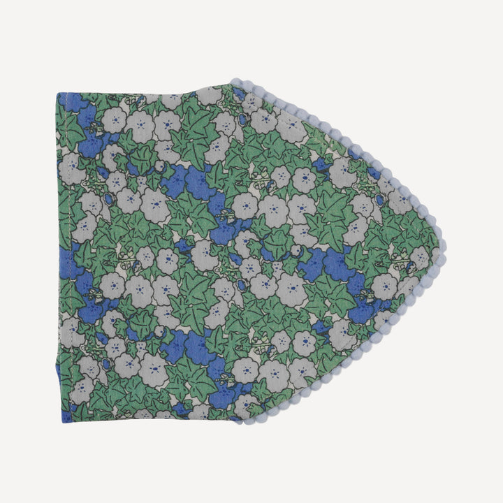 bandana pom pom headband | blue ivy floral | bamboo