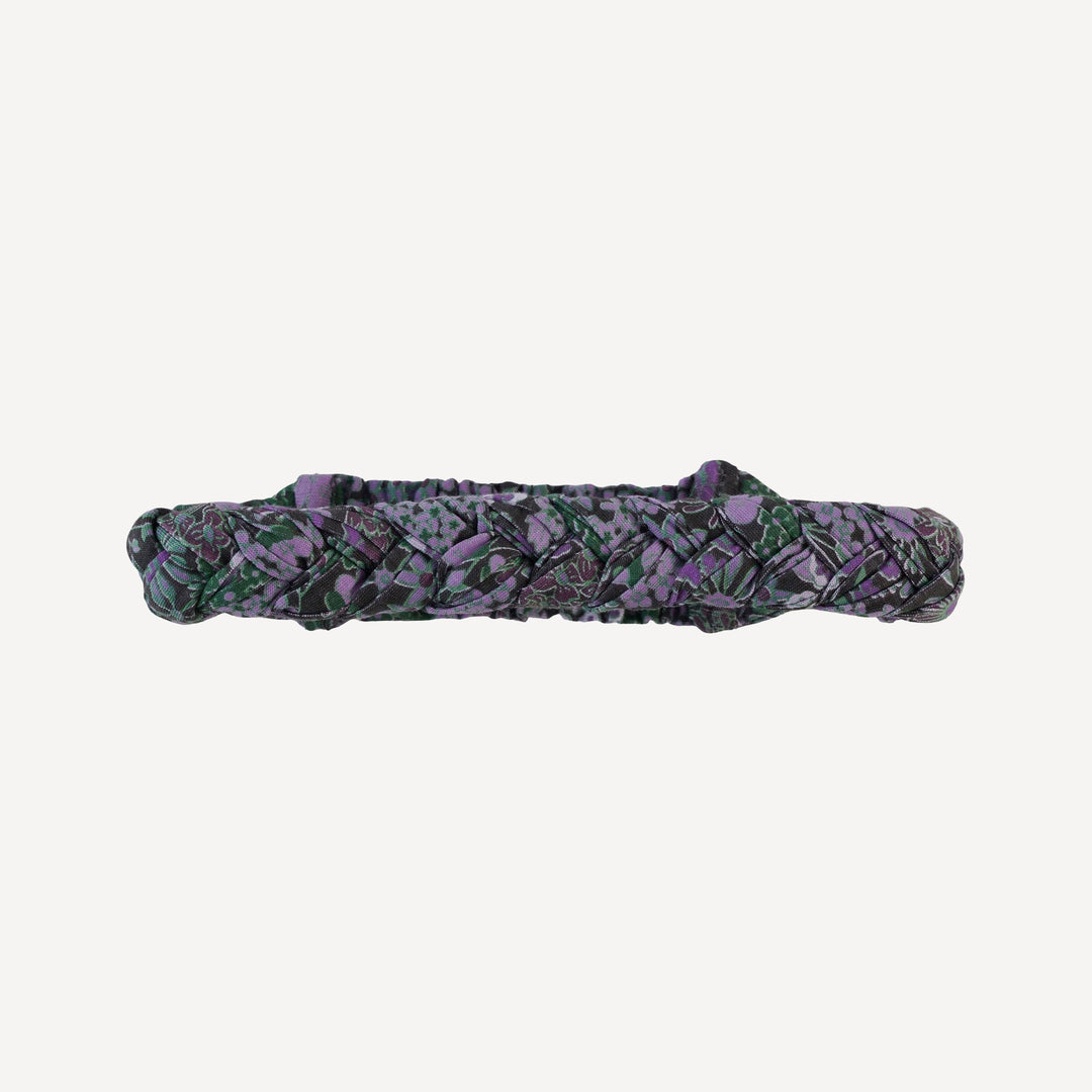 skinny braided headband | purple ditsy | bamboo