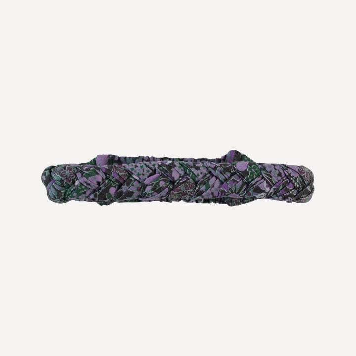 skinny braided headband | purple ditsy | bamboo