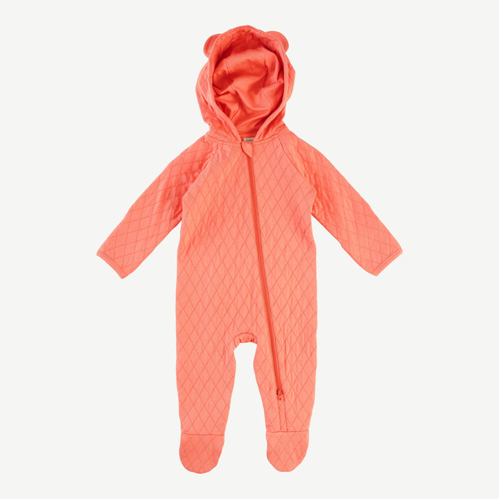 quilted bear bunting | burnt coral | bamboo