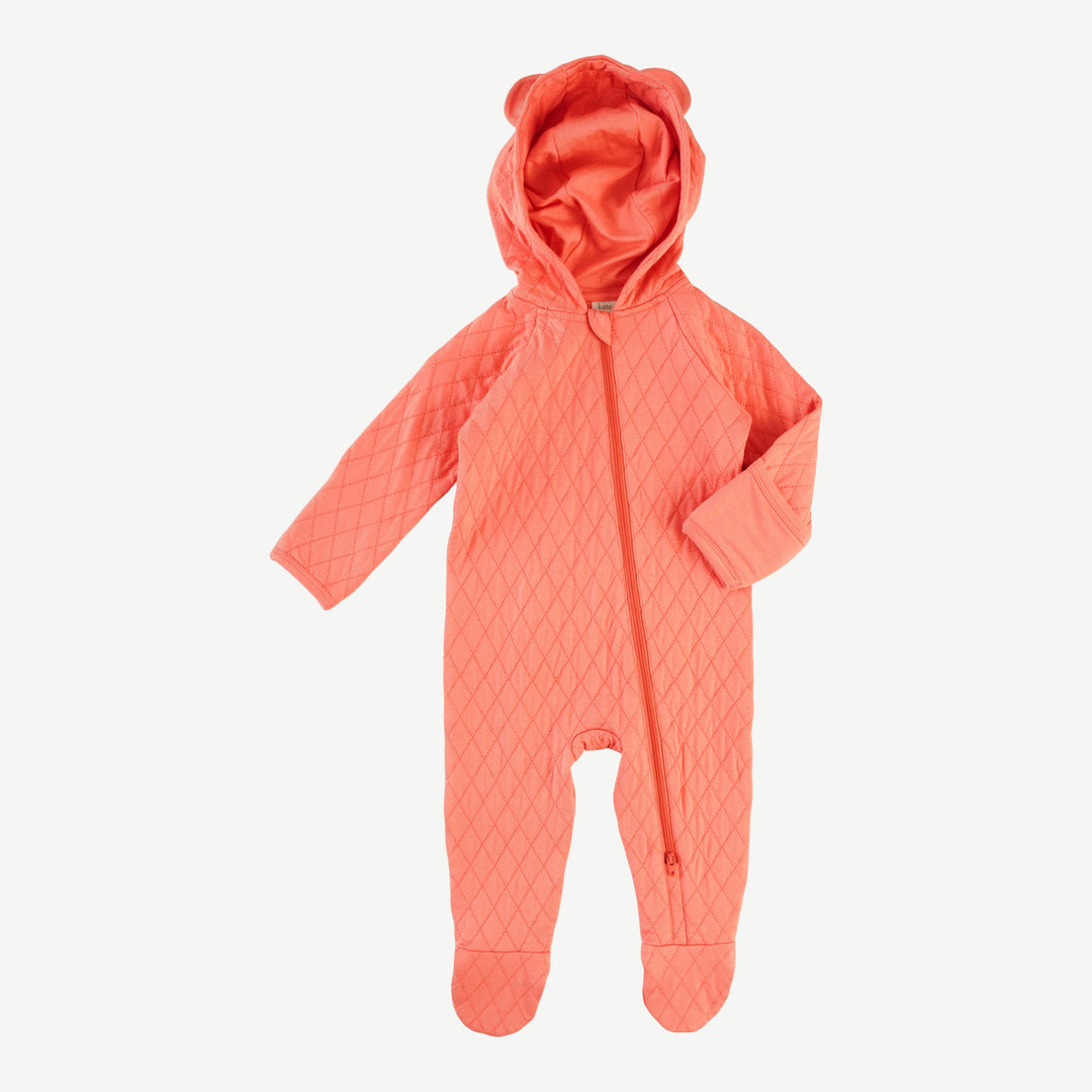 quilted bear bunting | burnt coral | bamboo