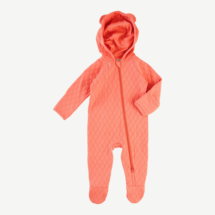 quilted bear bunting | burnt coral | bamboo