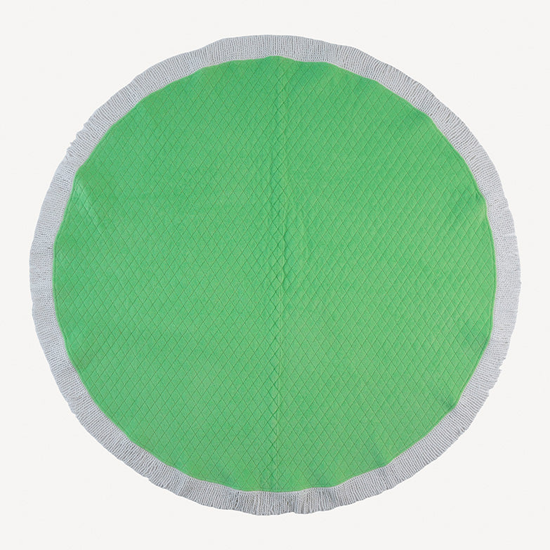 round beach blanket | summer green | organic cotton terry