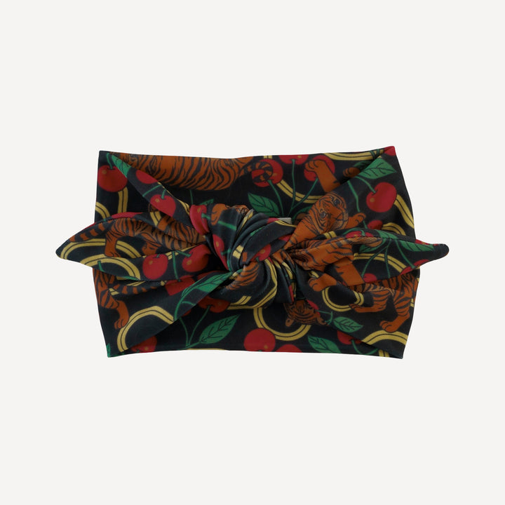 knot top headband | tiger + cherries | swim
