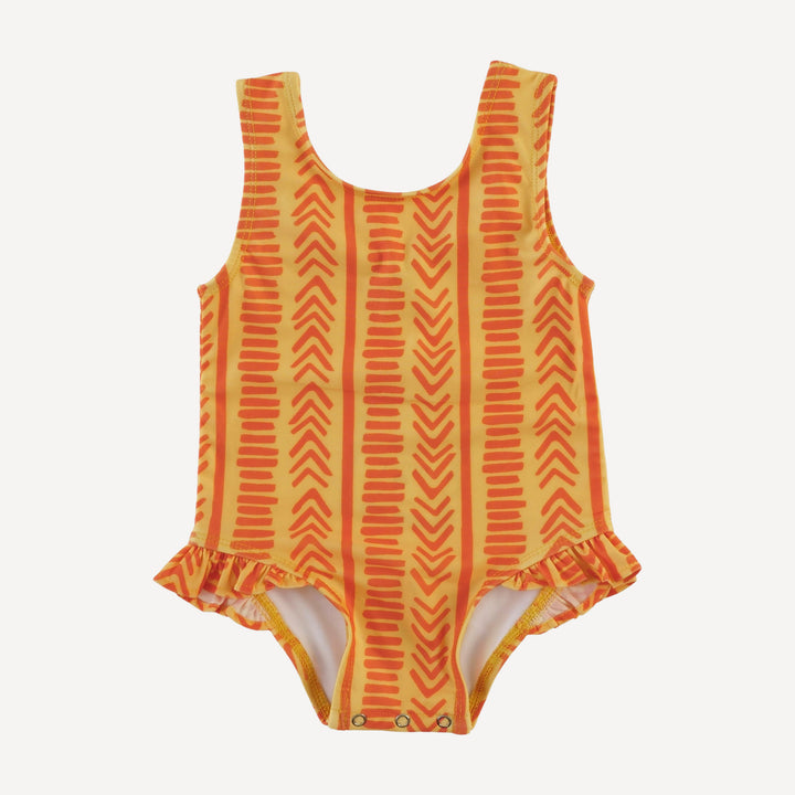 ruffle leg tank swimsuit | boho stripe | swim