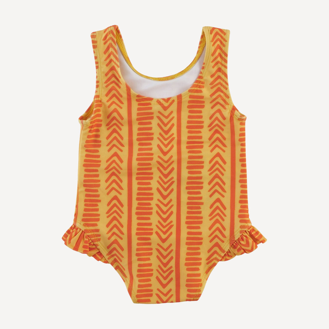 ruffle leg tank swimsuit | boho stripe | swim